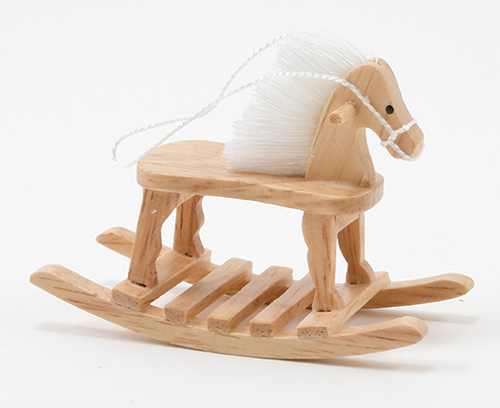 Dollhouse Miniature Rocking Horse, Oak